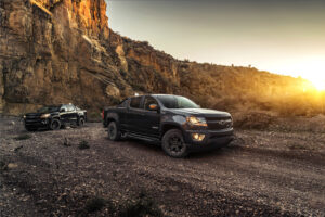 Los Angeles, USA - October 2021: two american trucks pickups Che